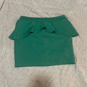 Teal green popular basic peplum skirt size large